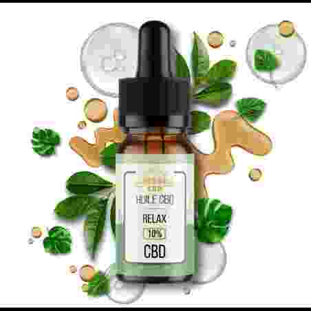 Huile RELAX 10% CBD de Greeneo | Concentration équilibrée | Kumo